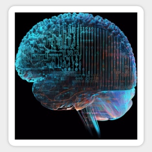 AI Cyborg Brain Sticker